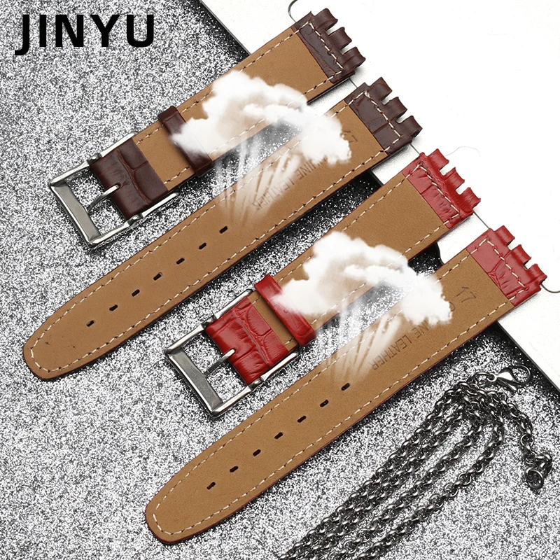 時計 SWATCH    GENUNE  LEATHER Swatch GE700 Unisex Croissant Chaud Silver Dial Brown