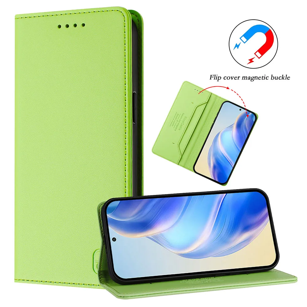 Premium Magnetic Leather Wallet Flip Case - Elegant Phone Back Cover