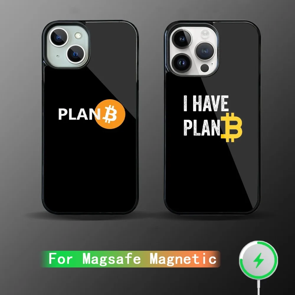 비트코인 플랜 B 휴대폰 케이스, 아이폰 15, 14, 13, 12, 11 플러스, 프로 맥스, 맥세이프 마그네틱 무선 충전