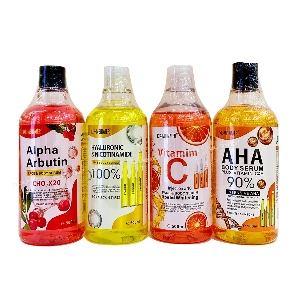 500ml Hyaluronic Acid,Nicotinamide Vitamin C AHA  Face Serum Spots Eraser Corrector Glow Moisturizing Lightening Body Serum 4