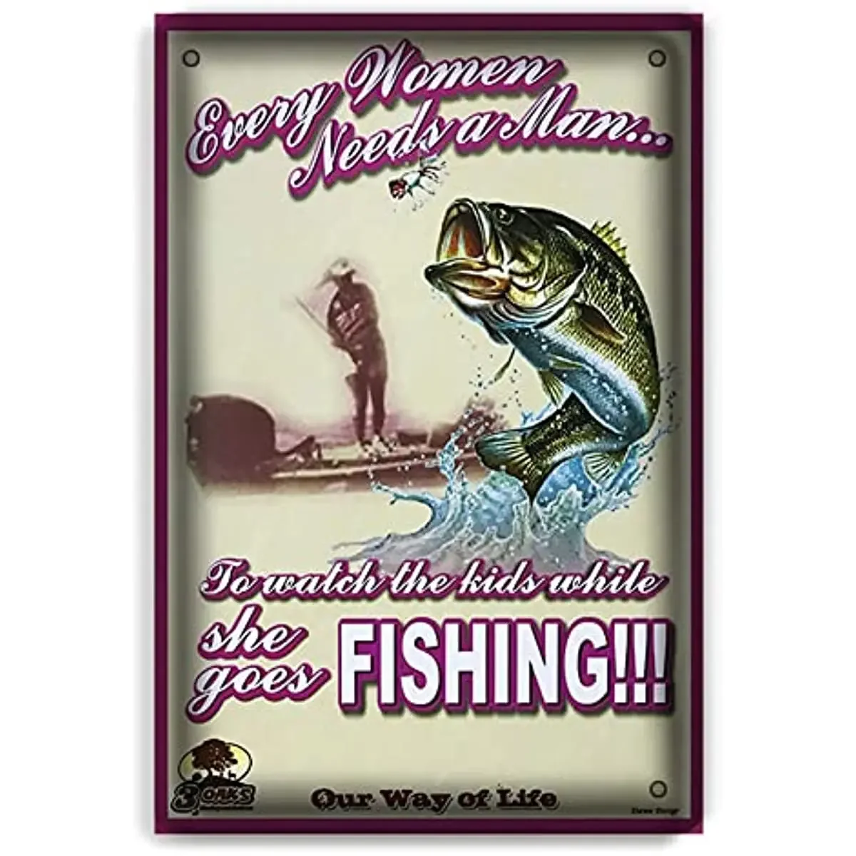 

Retro Tin Sign Metal Poster Vintage Wall Decor Poster Fishing for Pub Restaurants Cafe Club Plaque Man Cave Wall 8x12 Inch