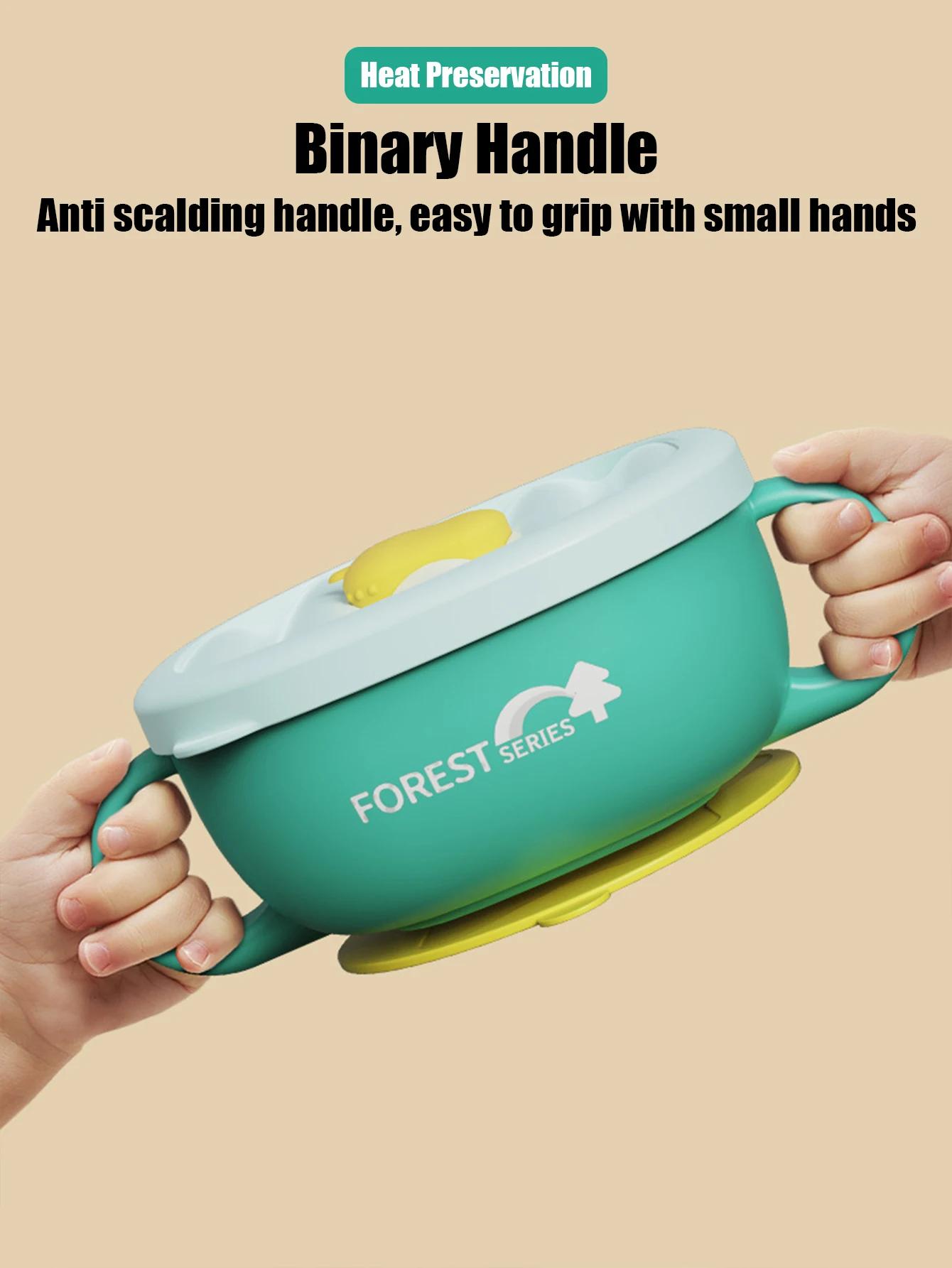 1 baby food bowl insulated tableware anti drop anti scald constant temperature suction cup bowl
