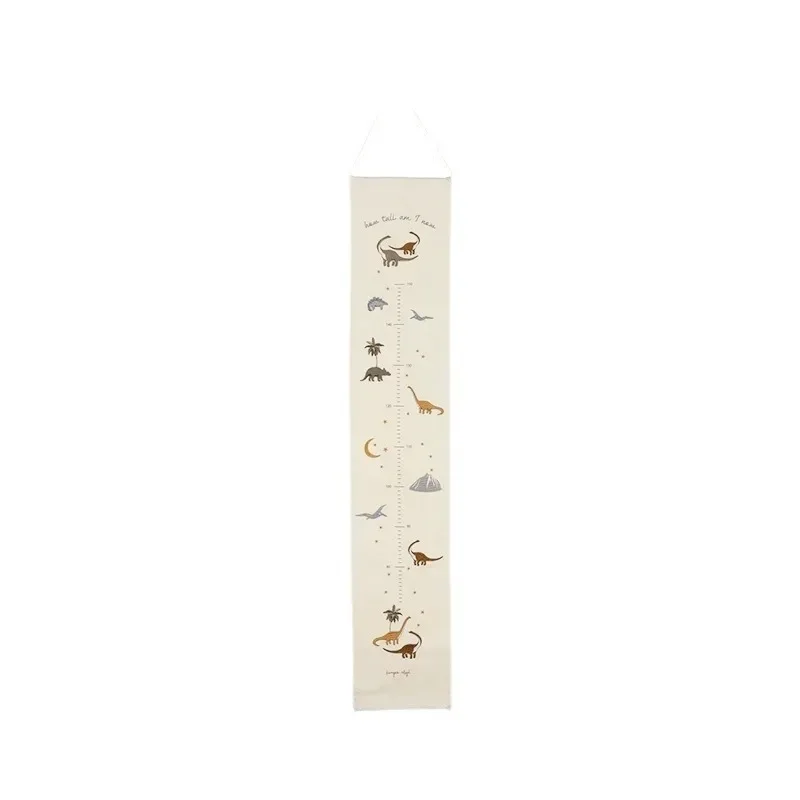 Nordic Hanging Kids&rsquo; Height Ruler with Creative Embroidery Illustration Fruits Dinosaurs Wall Decor Children's Room Decoration
