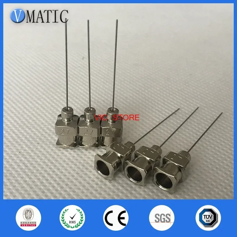 High Quality 12 Pcs 1 Inch Length 27G Blunt Stainless Steel Glue Fluid Dispenser Syringe Needle Tips