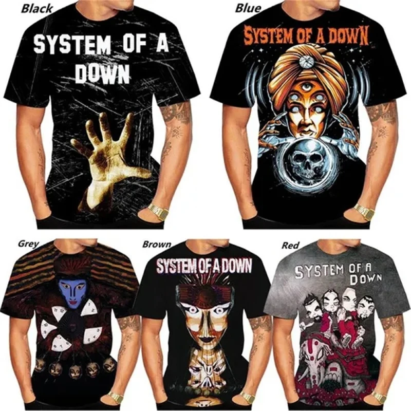 System Of A Down Rock 3d Printed Fashion T-shirt Men's Women's Casual Cool Short-Sleeved Tshirts Street Personality Hip-hop Tops
