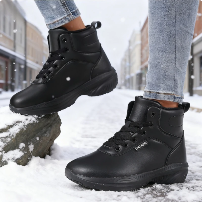 Winter Boots for Women Wide Toe Faux Fur Ankle Sneakers Waterproof Comfort Trend Warm Shoes Fashion Outdoor Platform Snow Boot