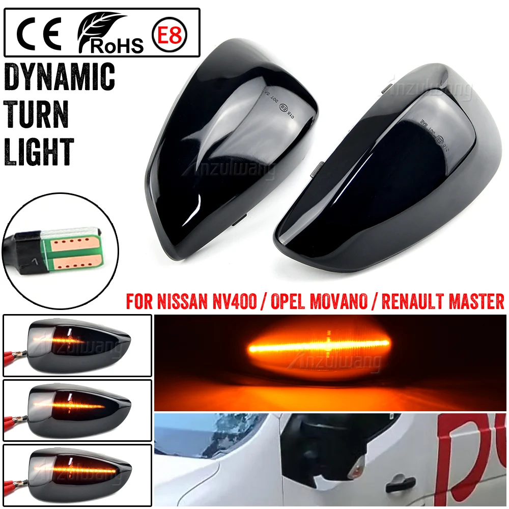 2x Led Dynamic Side Marker Turn Signal Light For RENAULT MASTER MK3