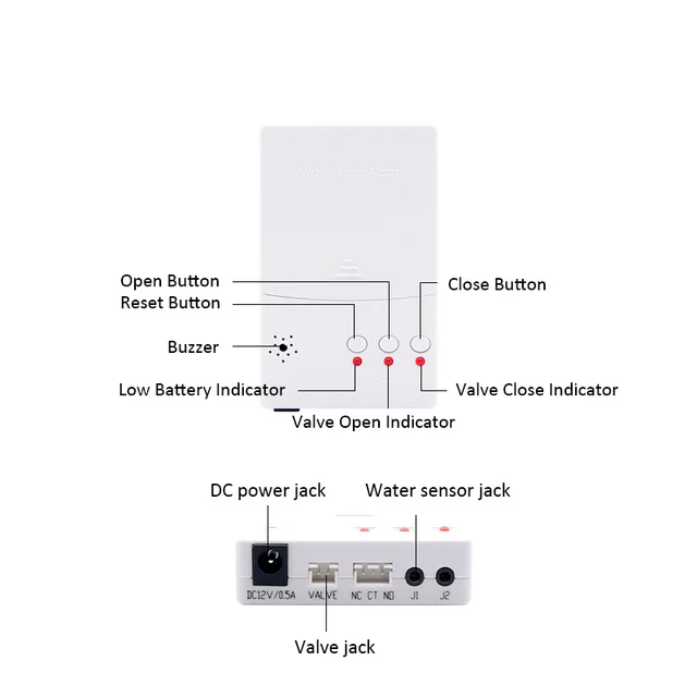 Flood Alert Overflow Liquid Leakage Sensor with Auto Shut Off Valve 1/2"(DN15) For Home Smart  Water Level Detector Alarm Kit 4