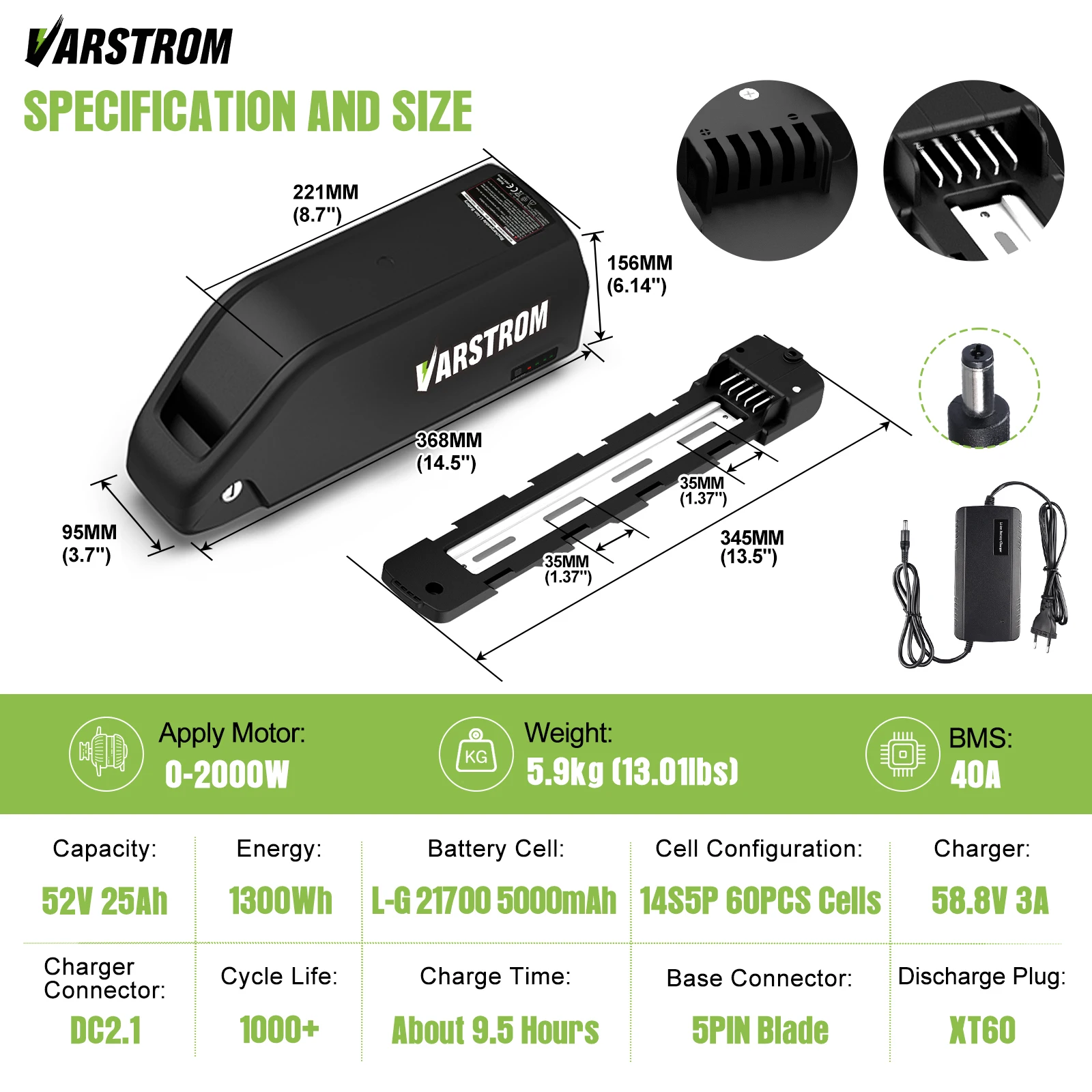 52V25Ah 1300Wh NEW