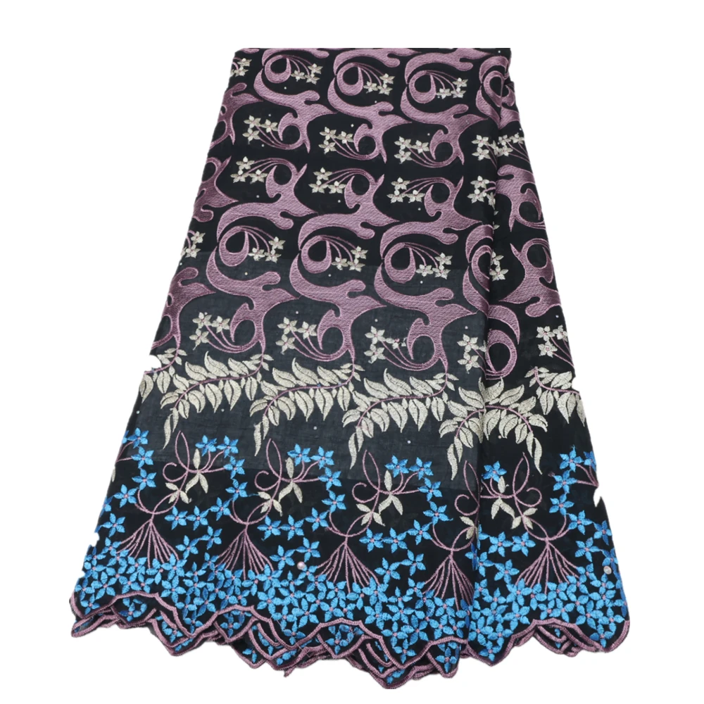 

5 Yards Best Price African Swiss Voile Lace Nigerian Cotton Fabric For Sew Party Dress