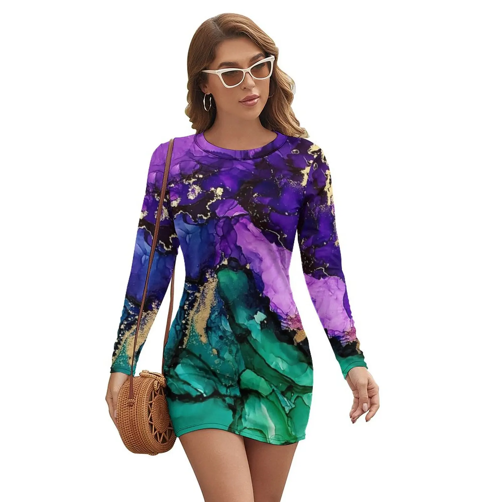 

Mardi Gras Alcohol Ink Art Long-sleeved Dress dress dresses Women's summer suit clothes wedding dresses for woman
