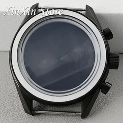 Elegant 39.7mm Red Bezel Speedmaster Watch Case with Quartz Movement Compatibility for 20mm Steel Band and 32.5mm Dial (No Bezel Insert B2)