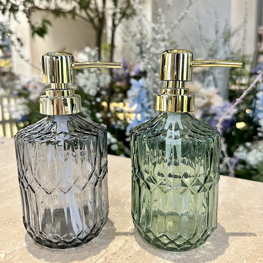 Bathroom Soap Dispenser Portable Glass Travel Liquid Hand Sanitizer Container 450ml Soap Dispenser