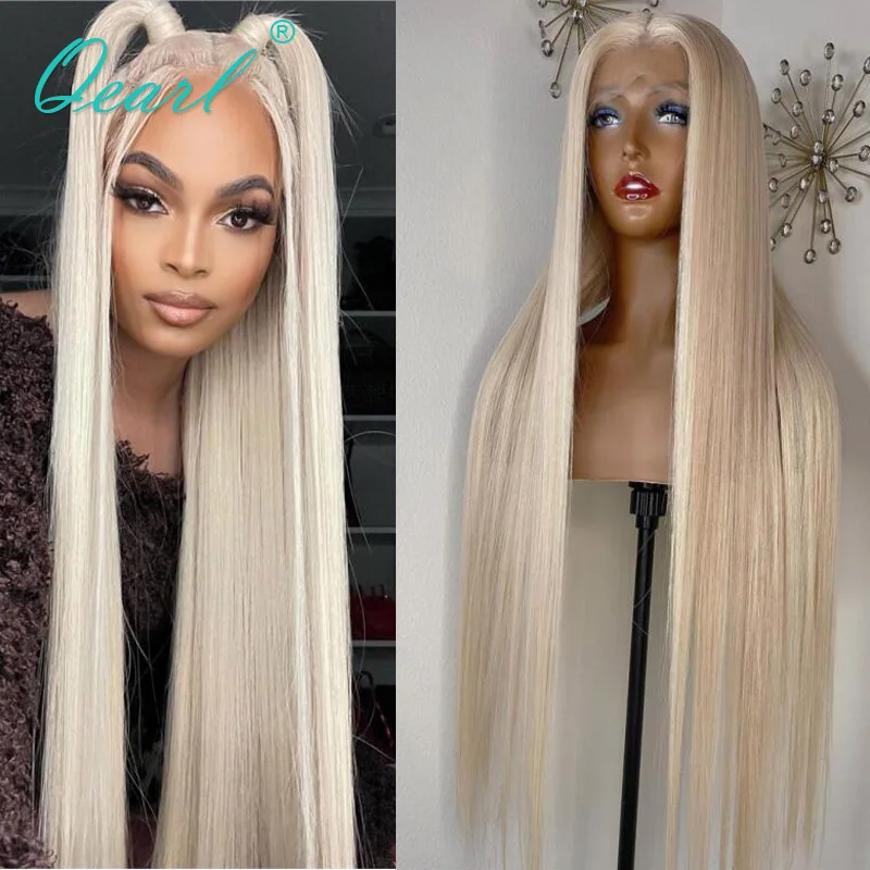 

Human Hair Full Lace Wig Platinum Light Blonde 13x6 Lace Frontal Wigs Virgin Raw Women HD Glueless Wig Pre Plucked Natural Qearl
