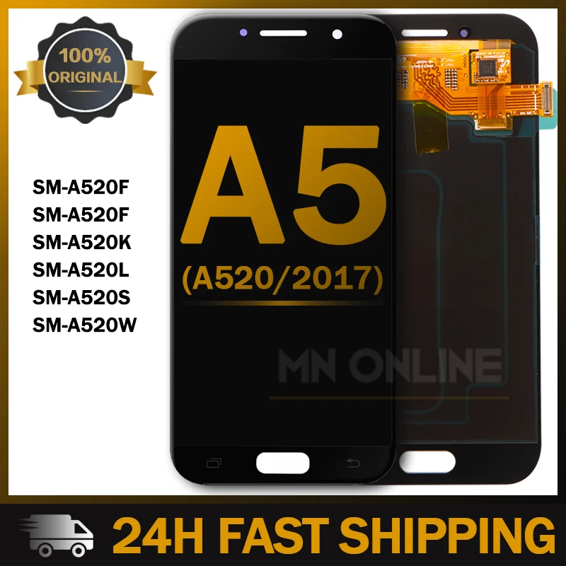

Оригинальный 5,2 "Super AMOLED ЖК-дисплей для SAMSUNG Galaxy A5 2017, дисплей с сенсорным экраном, дигитайзер A520 A520F, запасная часть Pa