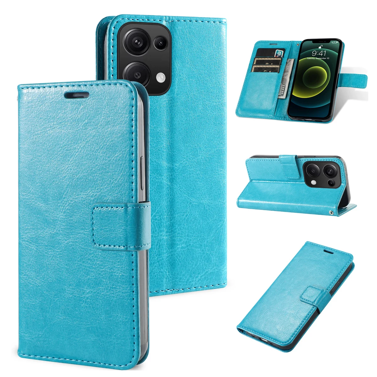 Leather Phone Wallet Case with Stand - Flip  Cover