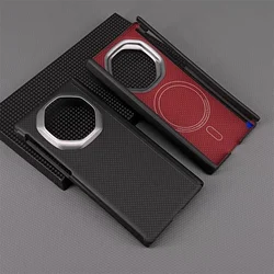 Premium Aramid Carbon Fiber MagSafe - Compatible Flip Case with Double Magnetic Hinge for Huawei Mate XT Ultimate (Black)