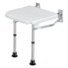 Folding Shower Bench Wall Mounted Flip-up Bath Seat Screw-in Bathroom Chair Stool with Non-slip Feet for Elderly Seniors Disable 1