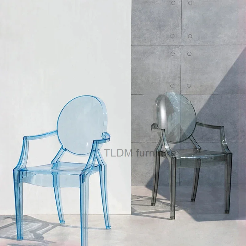 Acrylic Dining Chair for Kitchen Transparent Chair Nordic Devil Ghost Chairs Household Simple Crystal Makeup Dressing Armchair ins transparent acrylic pen holder office desktop kawaii stationery storage box organizer student makeup brush storage stickers