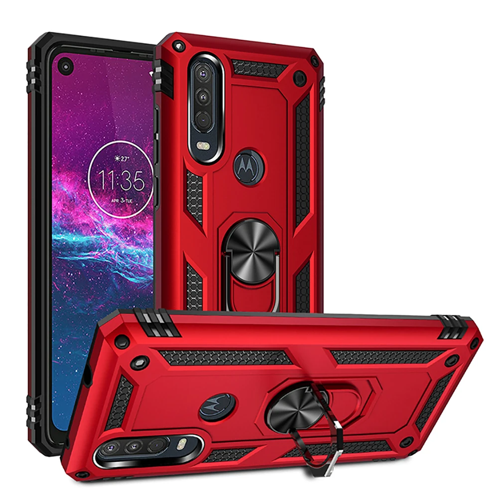 Per Motorola Moto G Stylus G6 G7 G8 Plus One Action Vision Macro Hyper Zoom P40 Power Lite Case Armor Ring Cover Antiurto