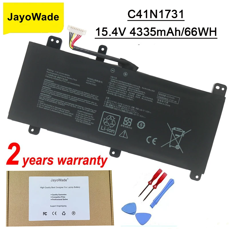 

JayoWade C41N1731 Laptop Battery For ASUS ROG Strix Scar HERO II G712 G732 G731 GL504GW GL504GS GL504GM GL704 GL704GW GL704GV