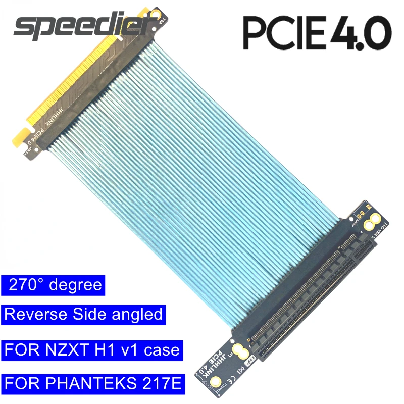 Pci Express 4.0 X16 Riser Cable 270 Gradi 15Cm Per Nzxt H1 V1 Case Phanteks 217E Pcie Gen4 Gpu Scheda Video Pci-E Riser Extender