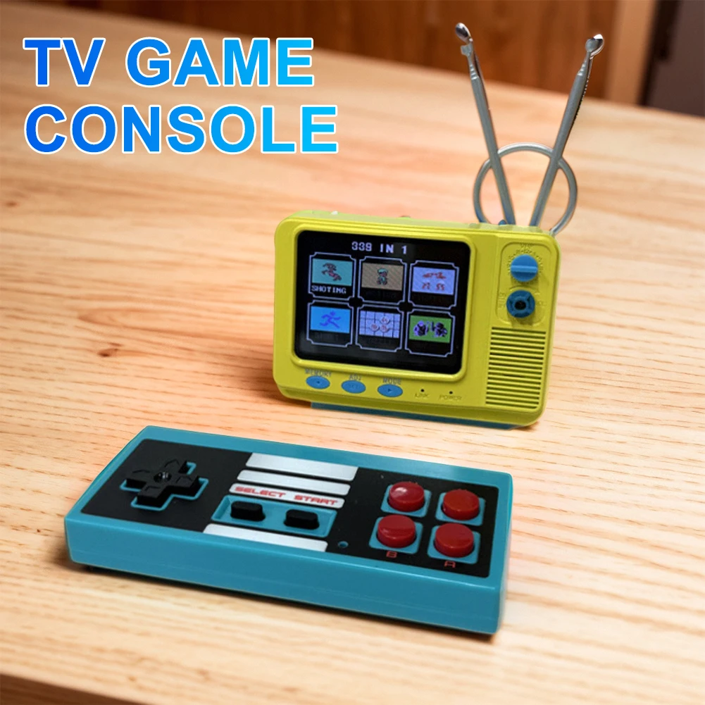 비디오 게임 플레이어 미니 TV 지지대 AV 출력 및 USB 충전 레트로 게임 콘솔, 어린이 성인용 클래식 게임 내장 339 C3