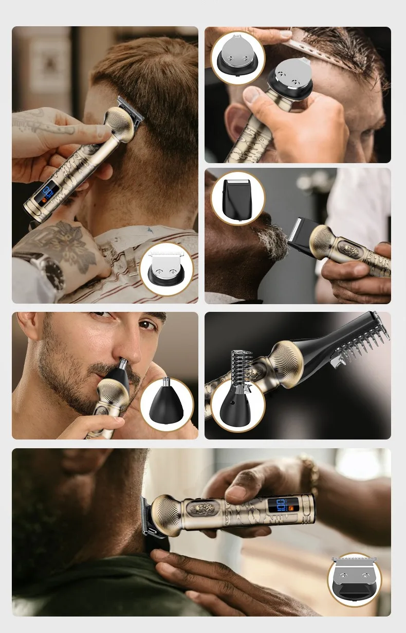 Description Picture 5 of itemResuxi 5618 New 6 in 1 Full Body Wash Hair Clipper Multifunctional Head Changing Electric Shaver Ear Nose Trimmer Set