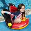 Baby Swimming Float Ring With Roof Inflatable Double Raft Rings Toy Floating Cartoon Steering Wheel Kids Swim Pool Accessories 2