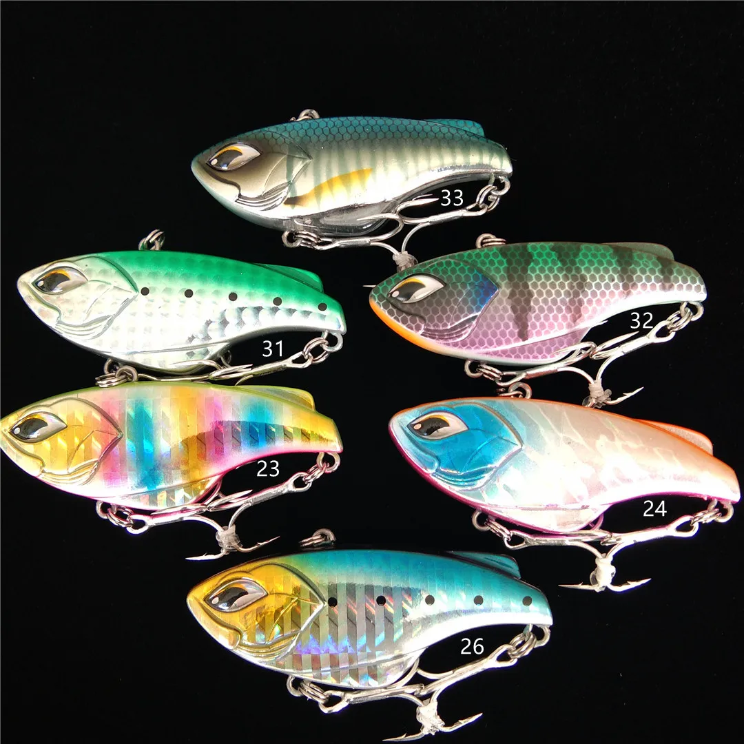 

Noeby 6pcs 62mm 14g VIB Fishing Lure Lead Swim Minnow Wobbler Hard Bait Artificial Crankbait Sea Fishing Bass Diving Swivel Bait