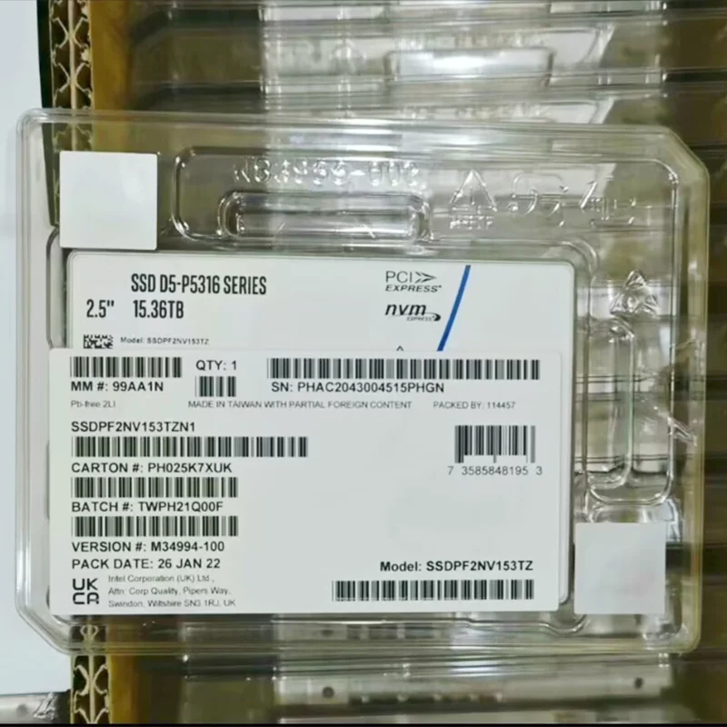 Original D5-P5530 960GB 1.92T 3.84T SSD U.2 NVME 2.5' SSD PCIE4.0X4 Enterprise Solid State Drive
