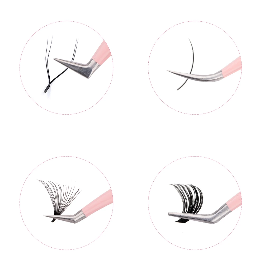 Eyelash Tweezers Pink Strawberry Stainless Steel Superhard Tweezers For Lash Extension High Precision Anti-Static Makeup Tweezer 6