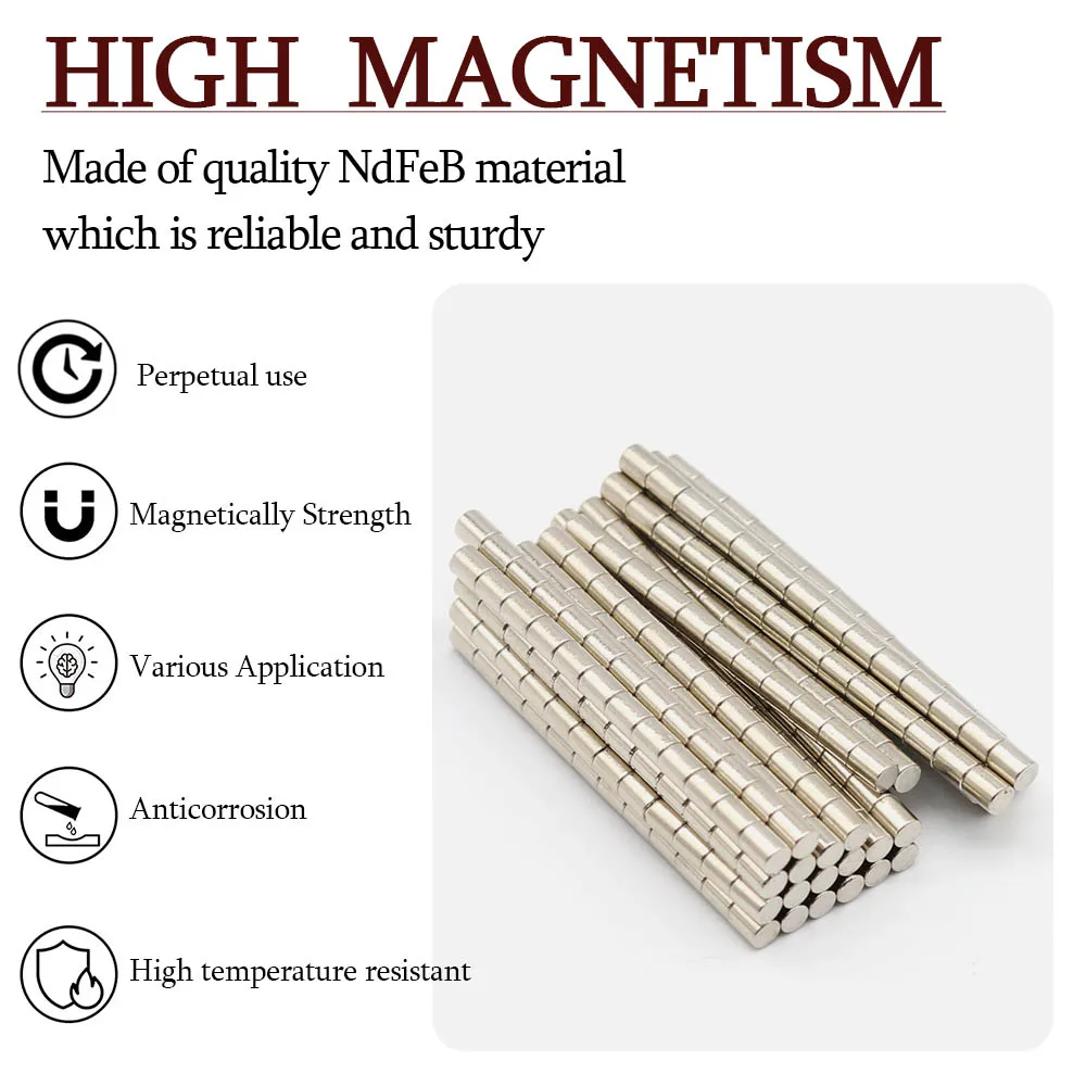 3mmx4mm Superstarker Runder Neodym-Magnet Leistungsstarke Magnete N35 Kleiner Permanenter Magnetischer NdFeB Kühlschrankmagnet 3x4 – Detail 2
