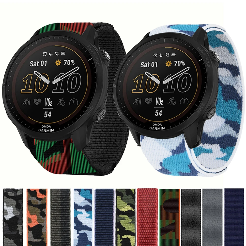 Garmin Forerunner 2 S60 S62 탄성 팔찌 밴드 26 22mm 후크 루프 나일론 스트랩 Garmin Forerunner 955 945 935 스마트 워치