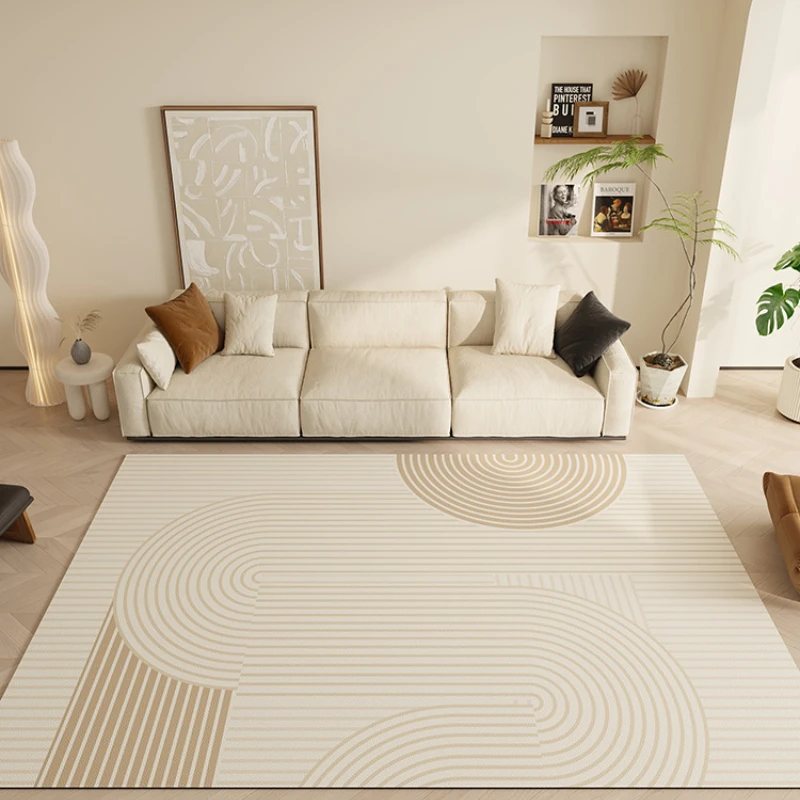 

Cream Style Living Room Decoration Carpet, Light Luxury Bedroom, Bedside Large Area, Soft Rug, Modern Simple Cloakroom, Non-Slip