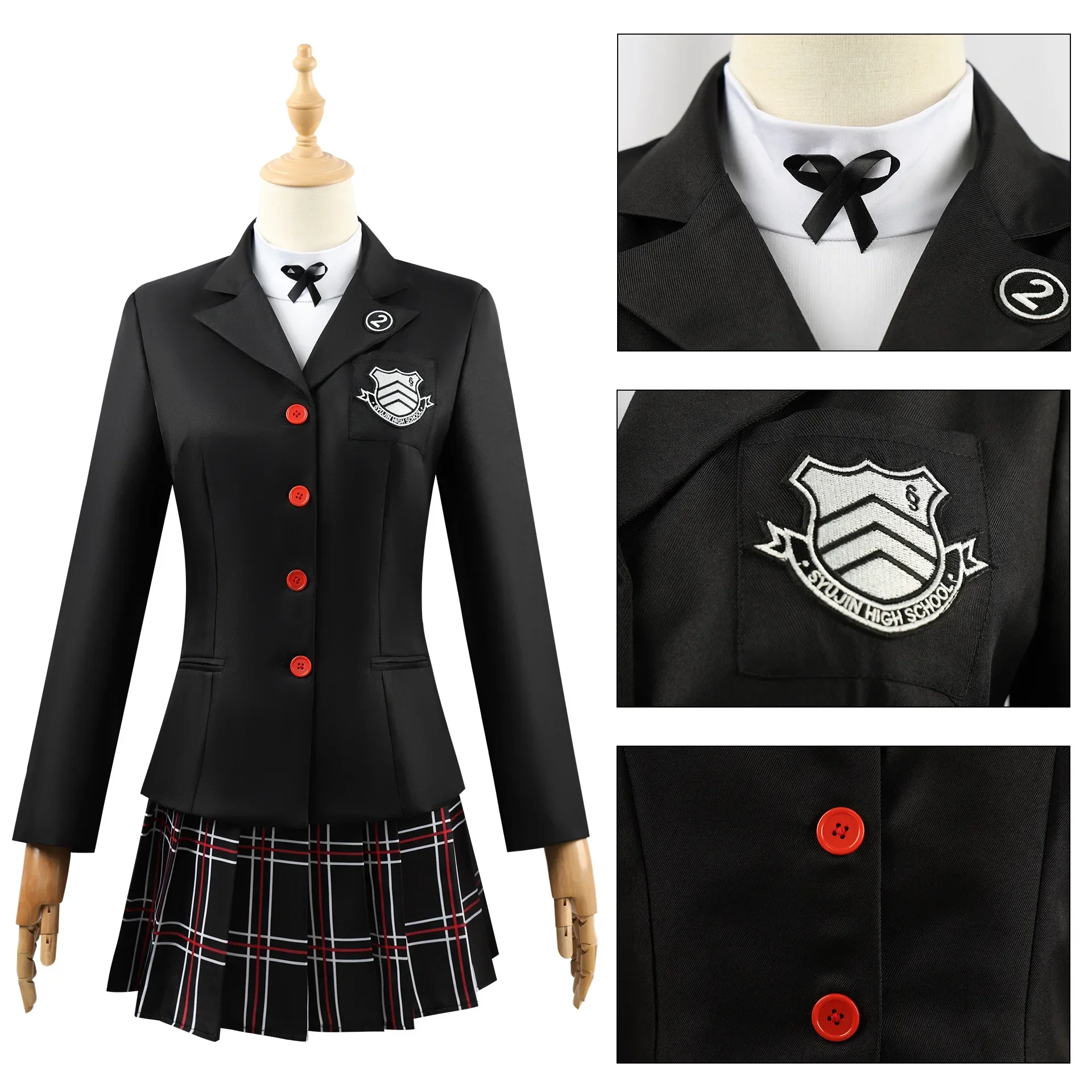 Persona 5 Royal Kasumi Yoshizawa School Uniform Cosplay Costume for Adults (Unofficial)