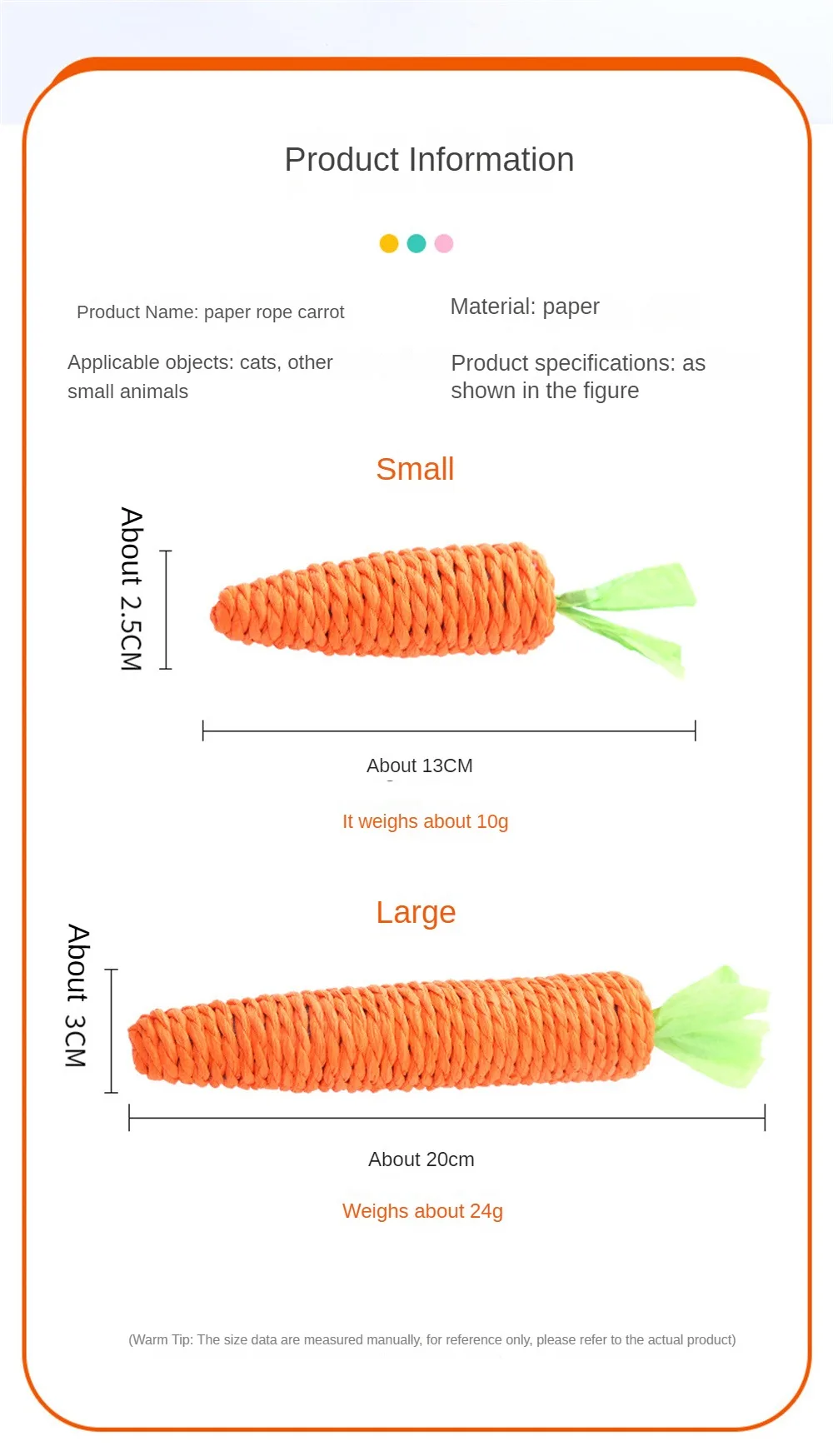 Catnip & Crinkle Sound Carrot Cat Toy - Teething Stick, Scratch Board ...