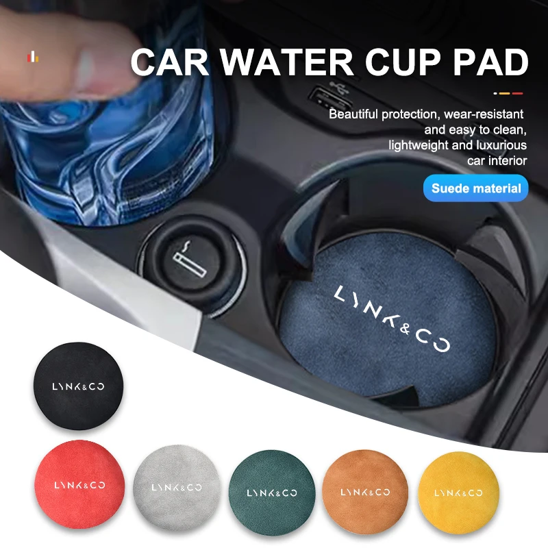 2pcs Car Cup Coaster High Quality Colorful Non Slip Pad Parts For LYNK&CO 01 02 Hatchback 03 Phev 05 Phev 06 09