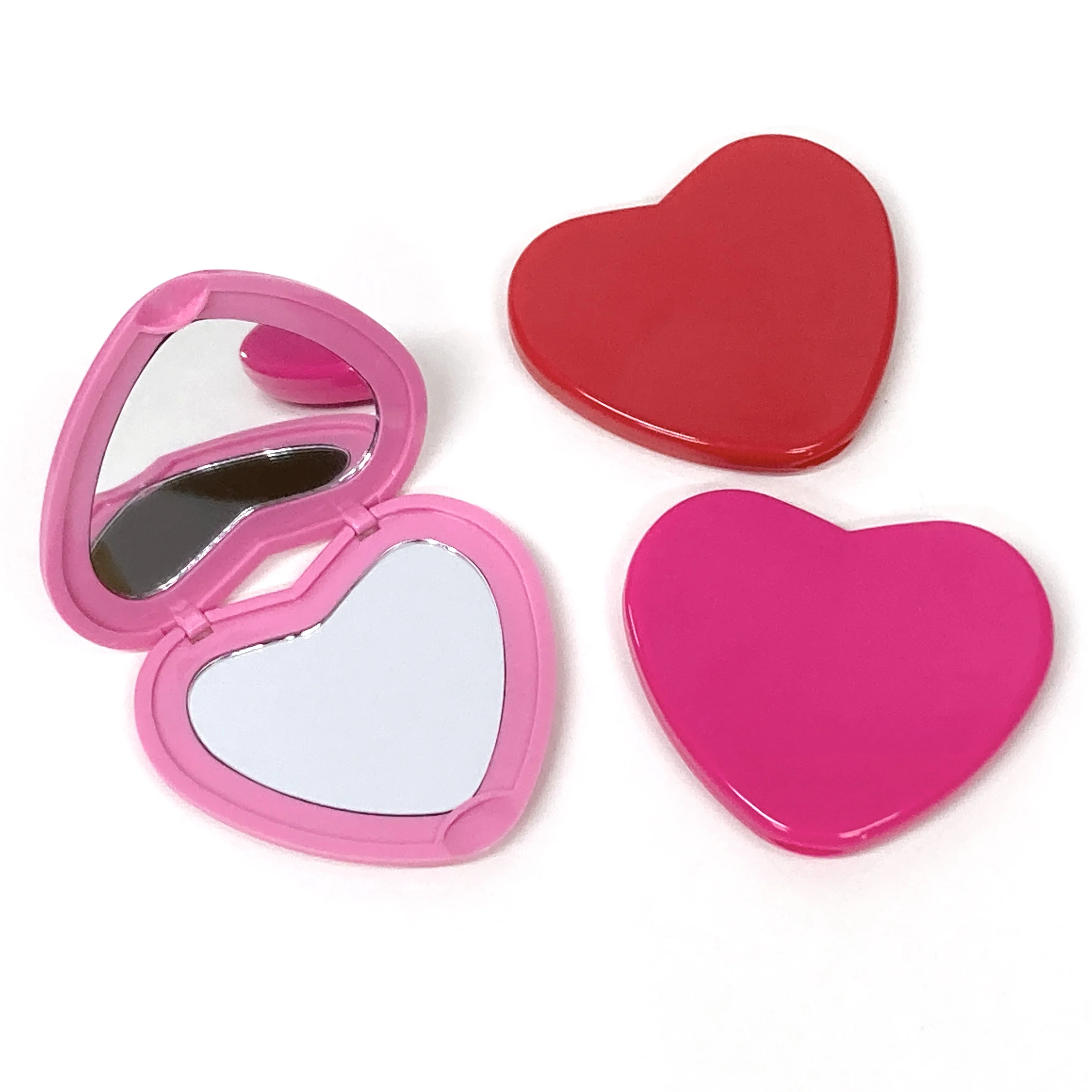 Heart Shape Double Sided Makeup Mirror In Stock, Portable Travel Makeup Mirror For Girls