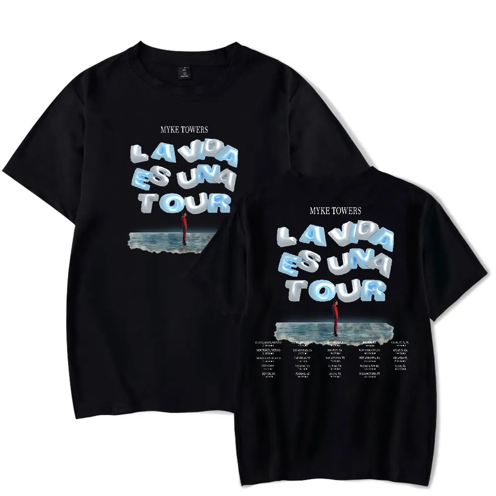 

Myke Towers T-shirts LA VIDA ES UNA Album Tour Merch Women Men Fashion Casual Short Sleeve Tee Streetwear