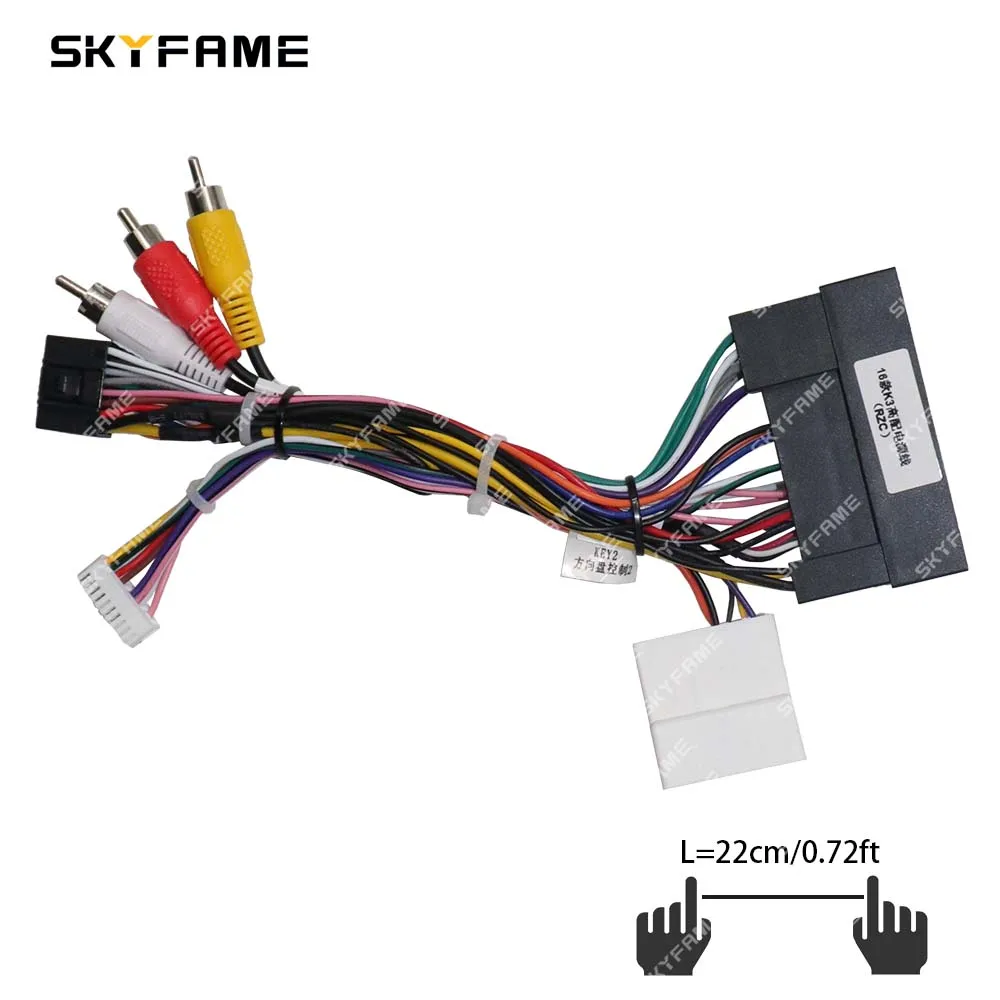 SKYFAME Car 16pin Wiring Harness Adapter Canbus Box Decoder Android Radio Power Cable For Hyundai ix45 16 KIA K3