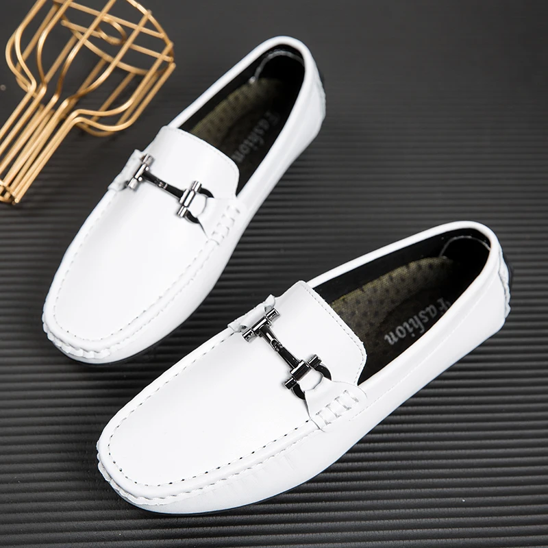 

Men's Fashion Handsewn Second Cowhide Casual Shoes Male Breathable Comfy Soft Elegant Loafer Moccasins Flat Leisure Driving Shoe