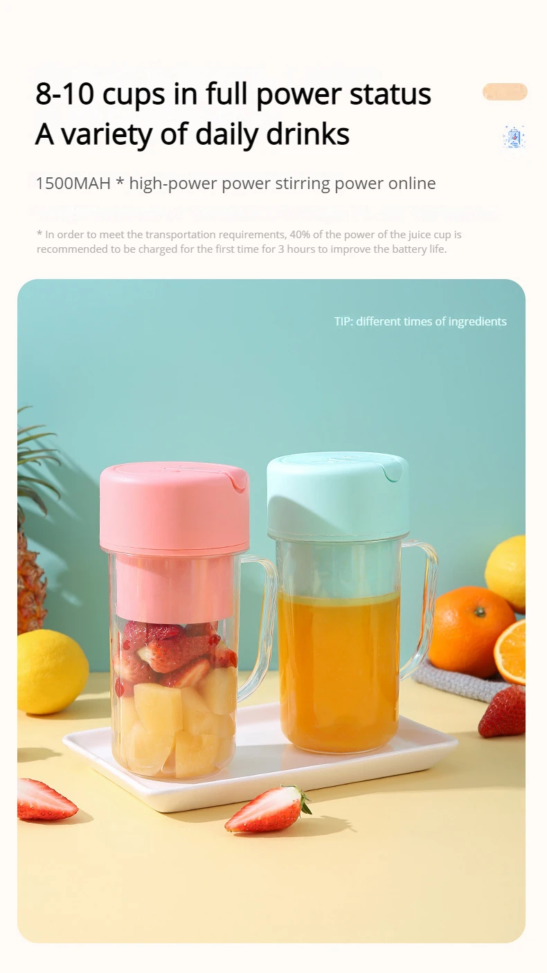 New Portable Electric Juicer Blender Milkshake Cup Fruit Blender Kitchen Tool