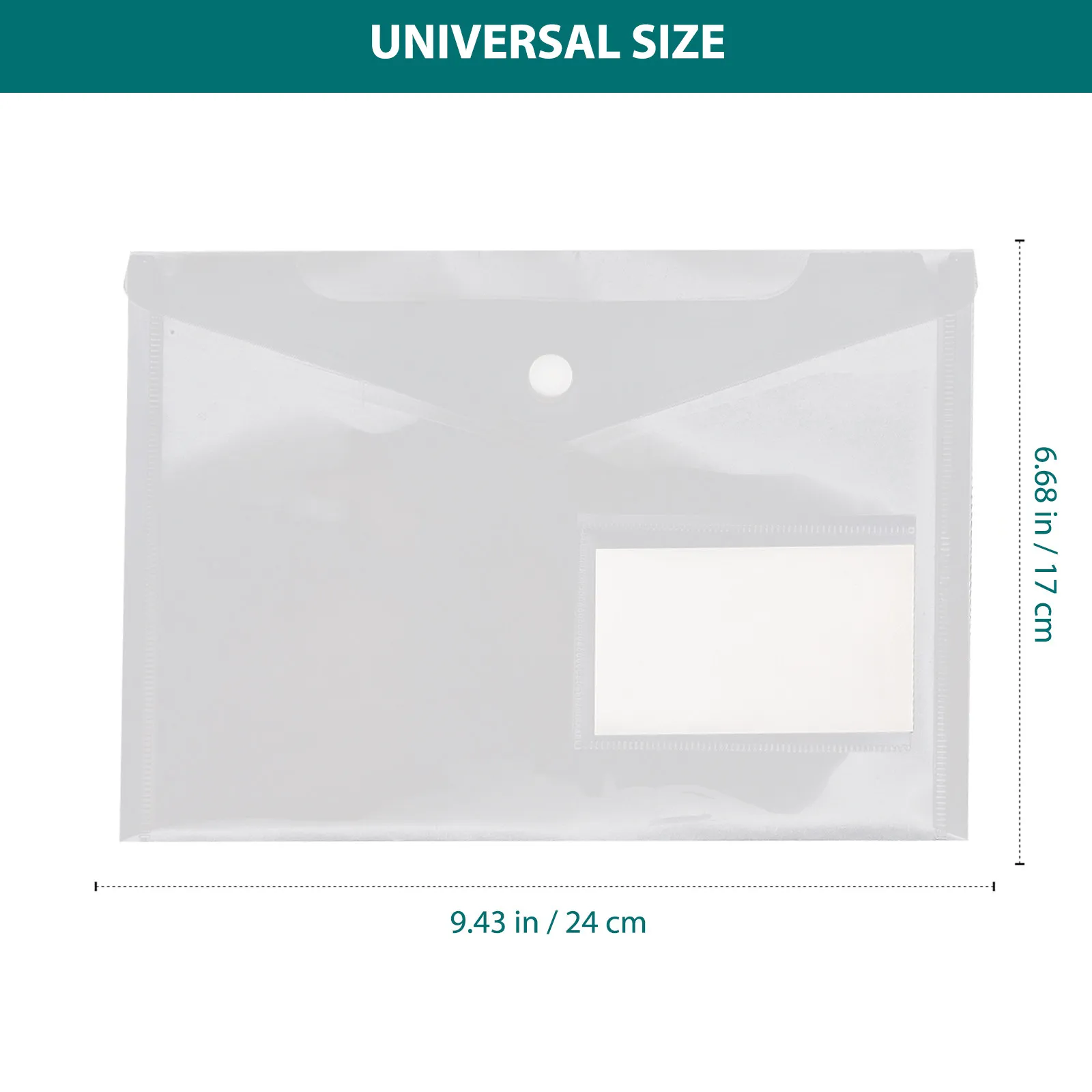 20Pcs 문서 정리함 투명 파일 가방 A5 사이즈 스냅 버튼 클로저 대용량 경량 사무실 가정용 간편 휴대