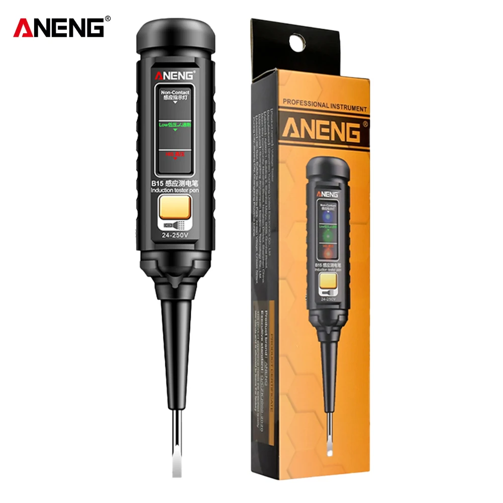 24-250V Professional AC Voltage Detection Pen Highlight Color Light Electrician Screwdriver NCV Electricity Pen Electrical Tools voltage detection pen