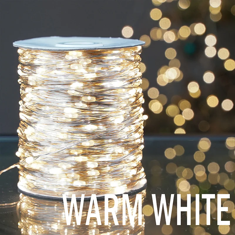 100 متر Led جارلاند الفضة في الهواء الطلق مقاوم لل...