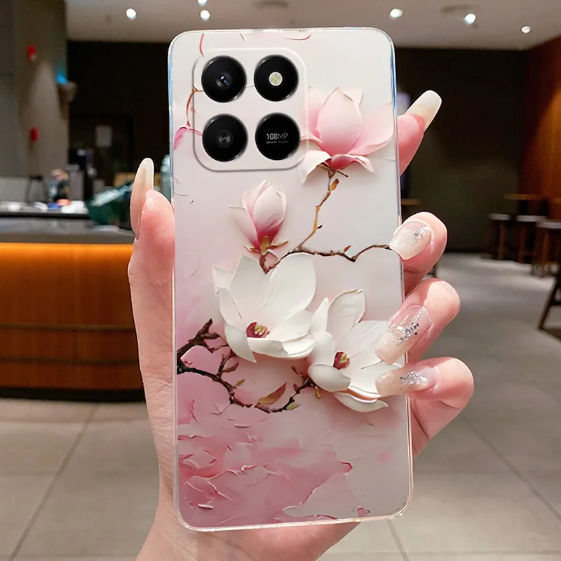 Luxury Butterfly Flower Clear Soft TPU Silicone Phone Case - Fashionable Transparent Cover