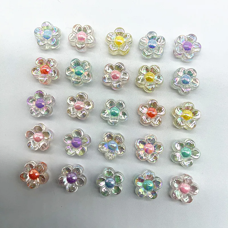 Acrylic Beads 30pcs/lot 12mm Matting/Transparency/AB Colour Acrylic Sunflowers Beads for Jewelry Making