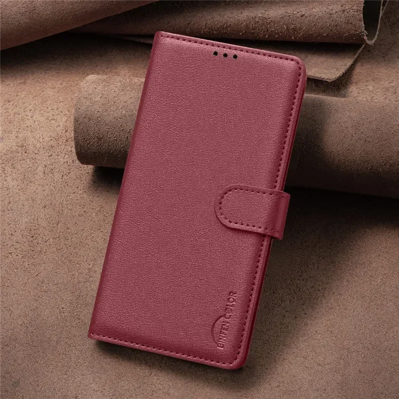 Flip Cover Anti-Theft Leather Wallet Case - Matte Finish Phone Case and Bag