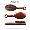 Natural Sandalwood Wooden Air Cushion Comb No-static Head Scalp Scraping Meridians Massage Hair Brush for Women Men 6